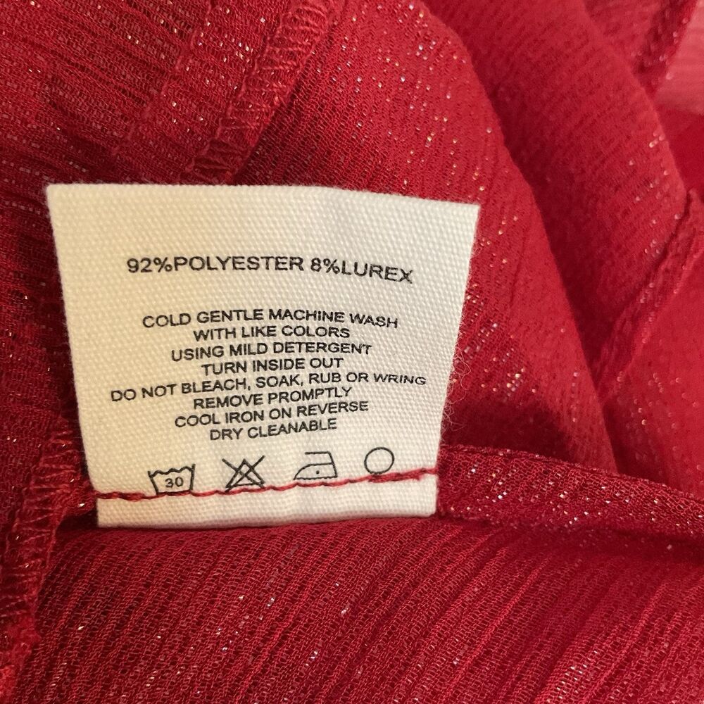 Rumored Tango Tank Red Shimmer Ruffled Adjustable Straps Size L NWT - Picture 11 of 15